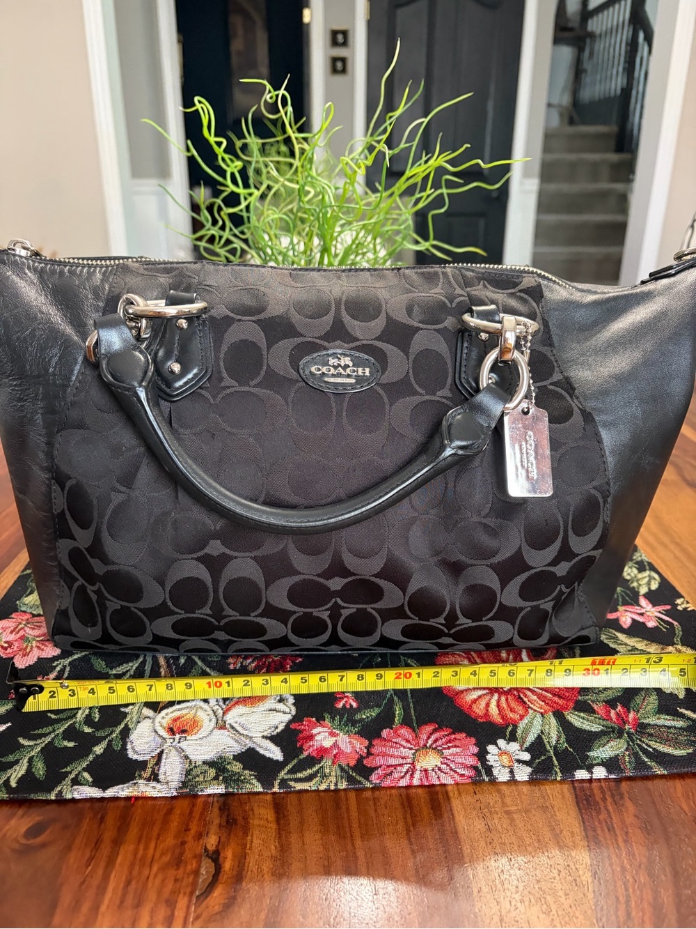 Vintage Coach Black Signature Dome Satchel - Coach